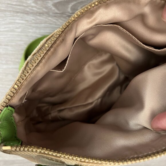 Coach Daisy Signature Swingpack Green Khaki Heart Crossbody Shoulder Bag Purse - Picture 4 of 4